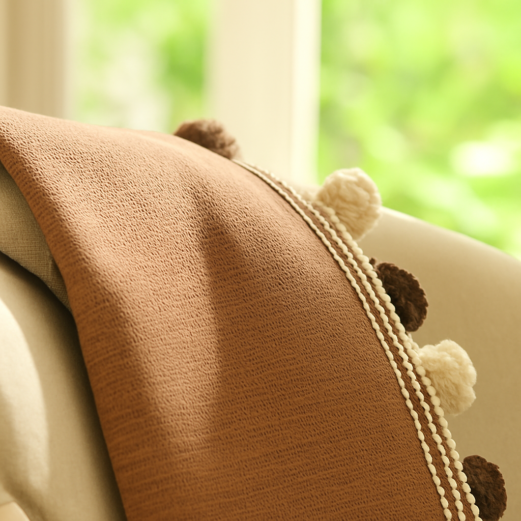 Walnut Mocha Cotton Drape – Soft Layered Curtain Panel