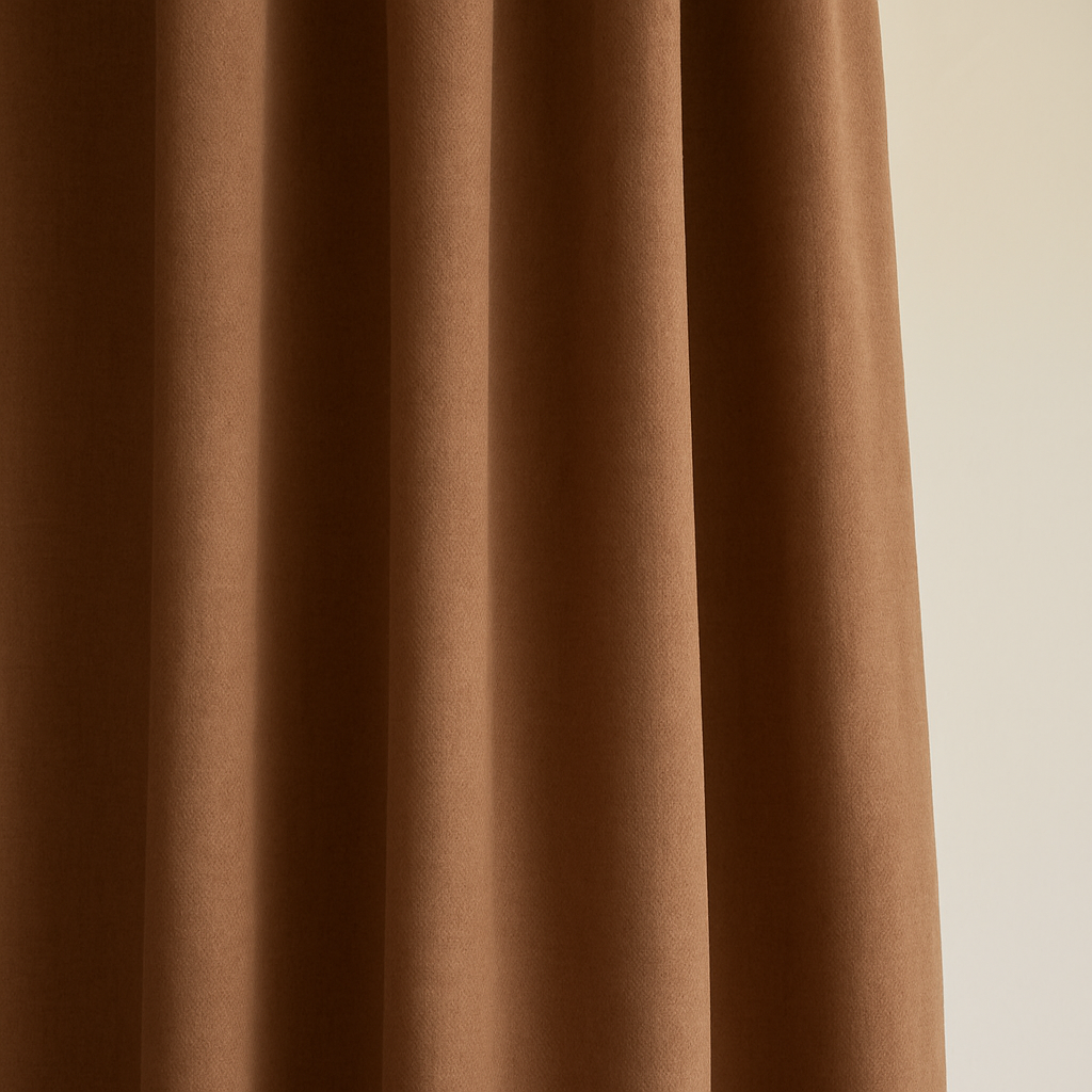 Walnut Mocha Cotton Drape – Soft Layered Curtain Panel